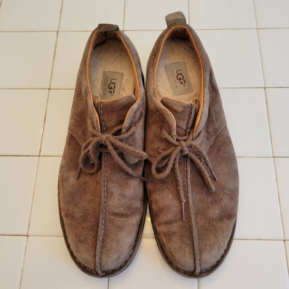 Ugg 11.5 Brown Leather Oxford Comfort Shoes Lace Up 5531‎ Split Toe Preppy main image 3